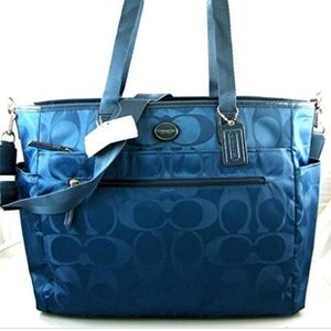 Coach Nylon Diaper Bag Teal Blue